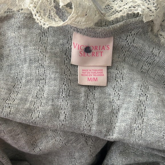 PINK Victoria's Secret Gray Chemise with Lace and Pink Bows M - Picture 5 of 6